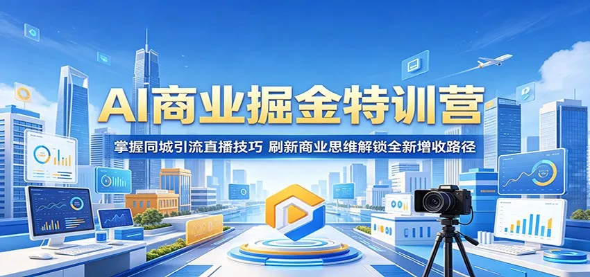 AI商业掘金特训营：掌握同城引流直播技巧，刷新商业思维解锁全新增收路径-小洋博客-新起点