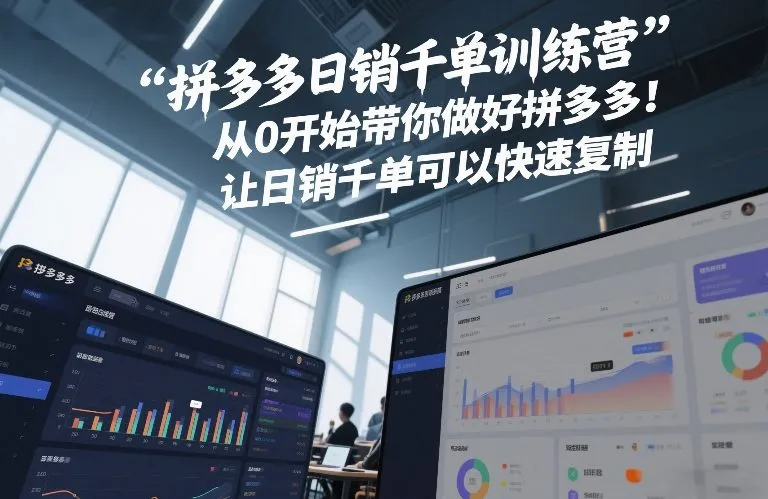拼多多日销千单训练营，从0开始带你做好拼多多，让日销千单可以快速复制(更新26年5月)-小洋博客-新起点