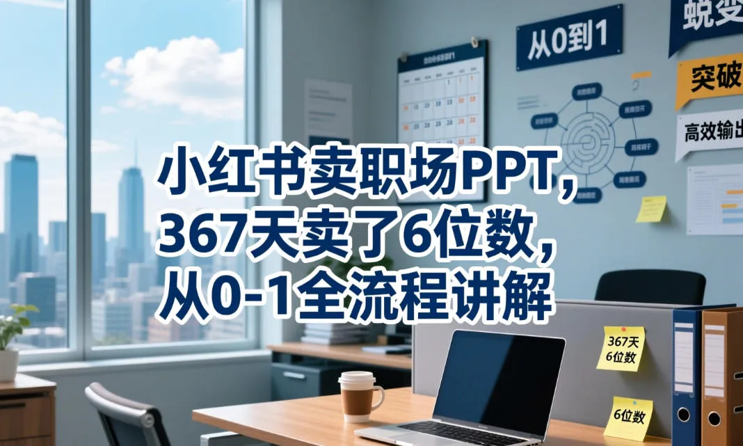 小红书卖职场PPT，367天卖了6位数，从0-1全流程讲解-小洋博客-新起点