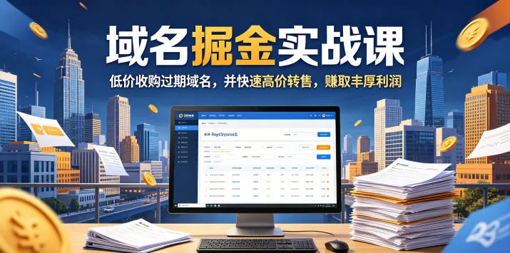 域名交易掘金实战课，低价收购过期域名，并快速高价转售，賺取丰厚利润【原创双语字幕】-小洋博客-新起点