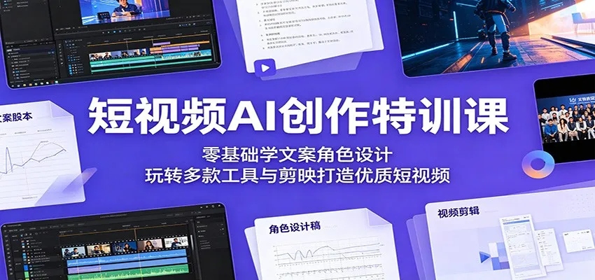 短视频AI创作特训课：零基础学文案角色设计，玩转多款工具与剪映打造优质短视频-小洋博客-新起点
