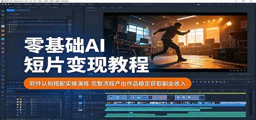 零基础AI短片变现教程：软件认知搭配实操演练，完整流程产出作品稳定获取副业收入-小洋博客-新起点