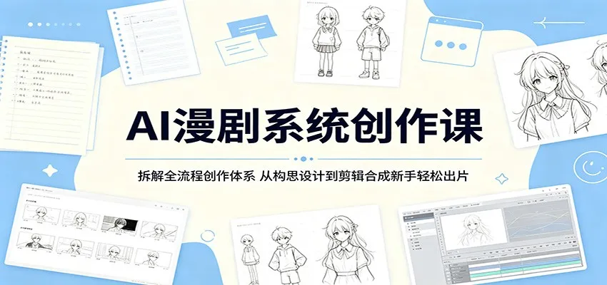 AI漫剧系统创作课：拆解全流程创作体系，从构思设计到剪辑合成新手轻松出片-小洋博客-新起点