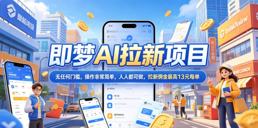 2026年即梦AI拉新项目最新玩法，无任何门槛，操作非常简单，人人都可做，拉新佣金最高13元每单-小洋博客-新起点