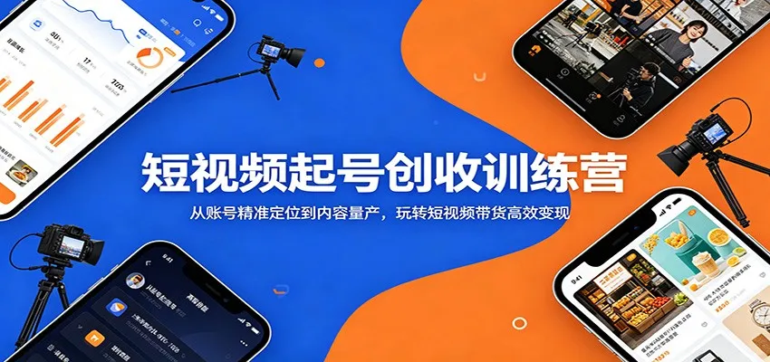 短视频起号创收训练营：从账号精准定位到内容量产，玩转短视频带货高效变现-小洋博客-新起点