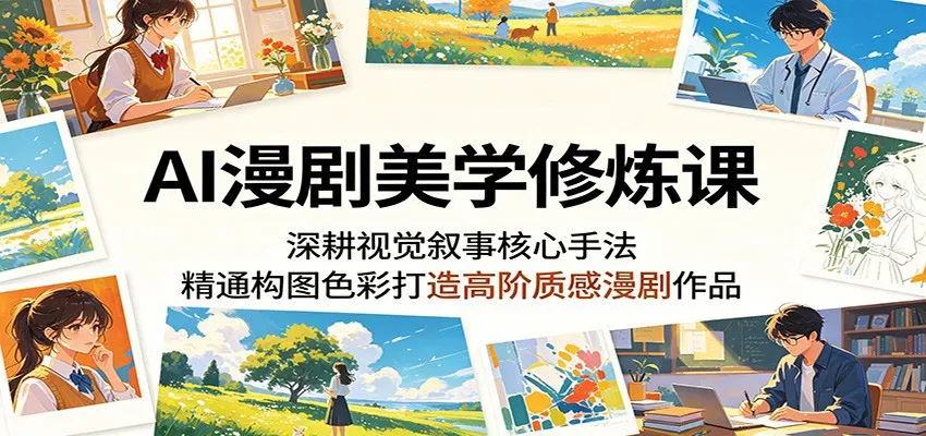 AI漫剧美学修炼课：深耕视觉叙事核心手法，精通构图色彩打造高阶质感漫剧作品-小洋博客-新起点