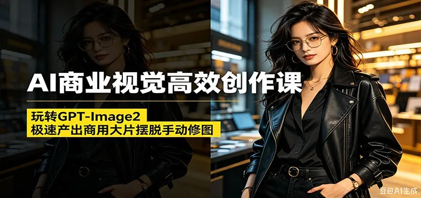 AI商业视觉高效创作课：玩转GPT-Image2，极速产出商用大片摆脱手动修图(更新)-小洋博客-新起点