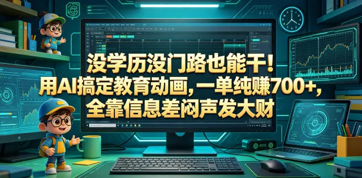 没学历没门路也能干！用AI搞定教育动画，一单纯賺700+，全靠信息差闷声发大财【揭秘】-小洋博客-新起点