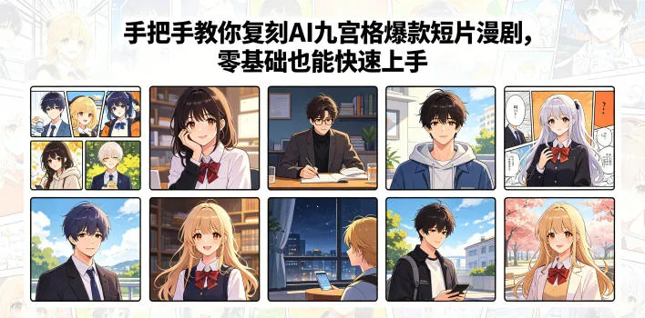 手把手教你复刻AI九宫格爆款短片漫剧，零基础也能快速上手-小洋博客-新起点