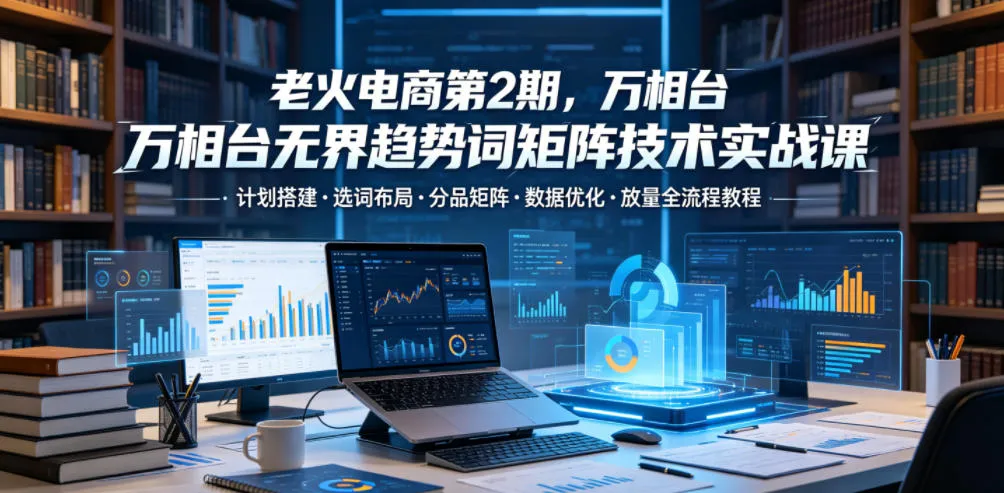 老火电商第2期，万相台无界趋势词矩阵技术实战课，计划搭建・选词布局・分品矩阵・数据优化・放量全流程教程-小洋博客-新起点