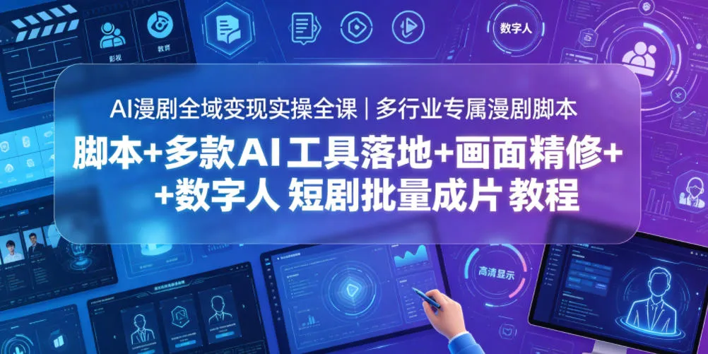 AI漫剧全域变现实操全课｜多行业专属漫剧脚本+多款AI工具落地+画面精修+数字人短剧批量成片全教程-小洋博客-新起点