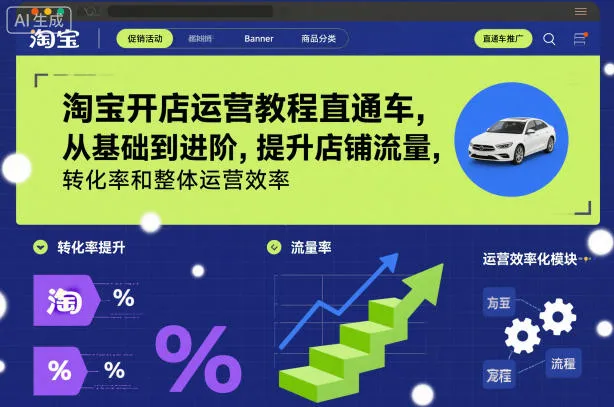 淘宝开店运营教程直通车，从基础到进阶，提升店铺流量，转化率和整体运营效率(更新26年05月27日)-小洋博客-新起点
