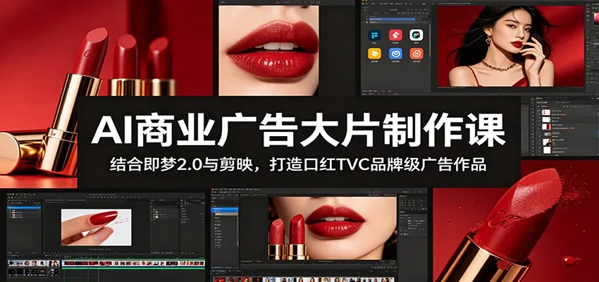 AI商业广告大片制作课：结合即梦2.0与剪映，打造口红TVC品牌级广告作品-小洋博客-新起点