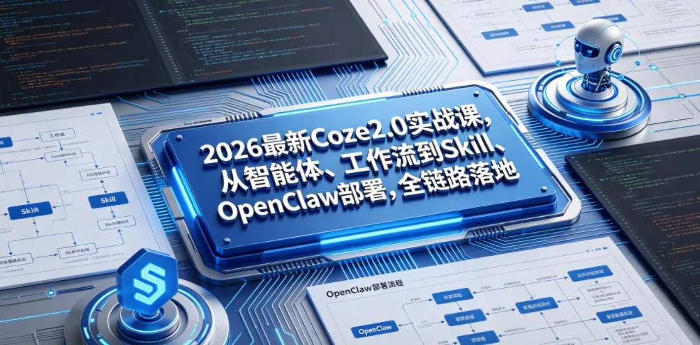 2026最新Coze2.0实战课，从智能体、工作流到Skill、OpenClaw部署，全链路落地-小洋博客-新起点