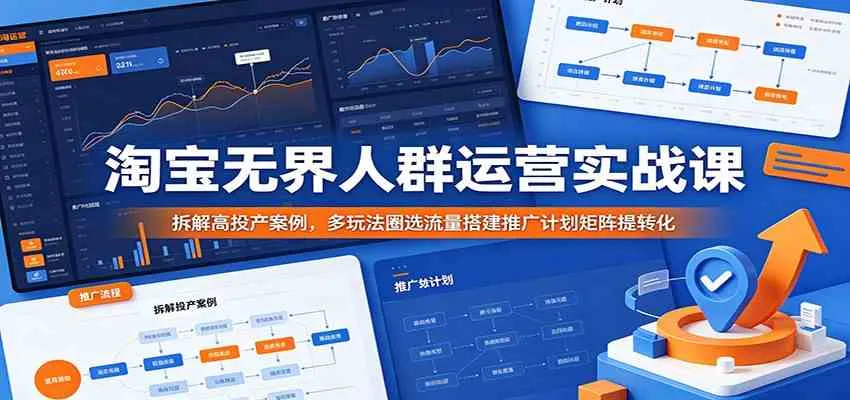 淘宝无界人群运营实战课：拆解高投产案例，多玩法圈选流量搭建推广计划矩阵提转化-小洋博客-新起点