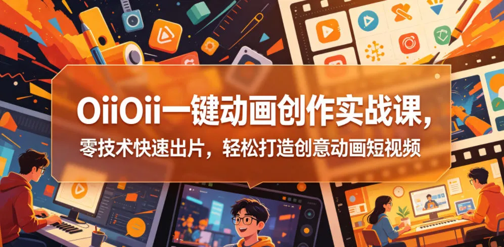 OiiOii一键动画创作实战课，零技术快速出片，轻松打造创意动画短视频-小洋博客-新起点
