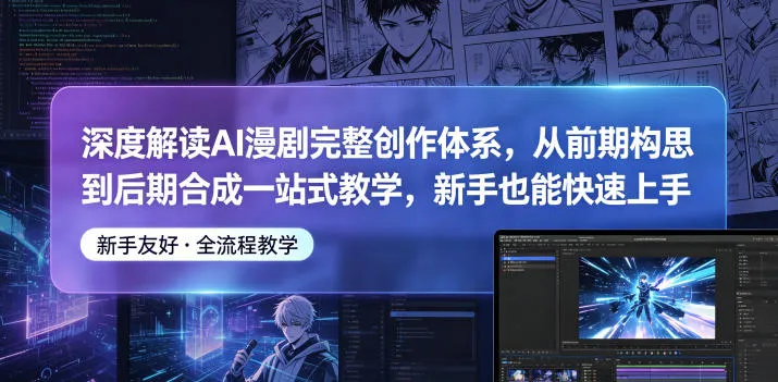 深度解读AI漫剧完整创作体系，从前期构思到后期合成一站式教学，新手也能快速上手-小洋博客-新起点