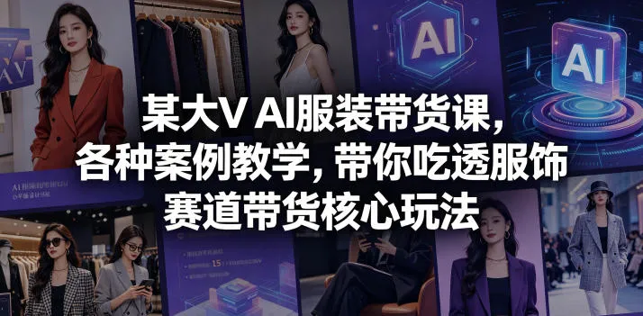 某大V AI服装带货课，各种案例教学，带你吃透服饰赛道带货核心玩法-小洋博客-新起点