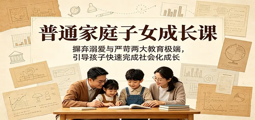 普通家庭子女成长课：摒弃溺爱与严苛两大教育极端，引导孩子快速完成社会化成长-小洋博客-新起点