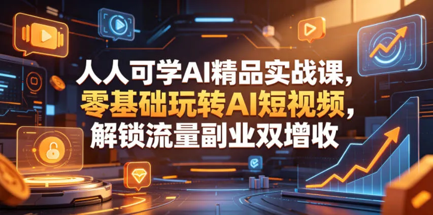 人人可学AI精品实战课，零基础玩转AI短视频，解锁流量副业双增收-小洋博客-新起点