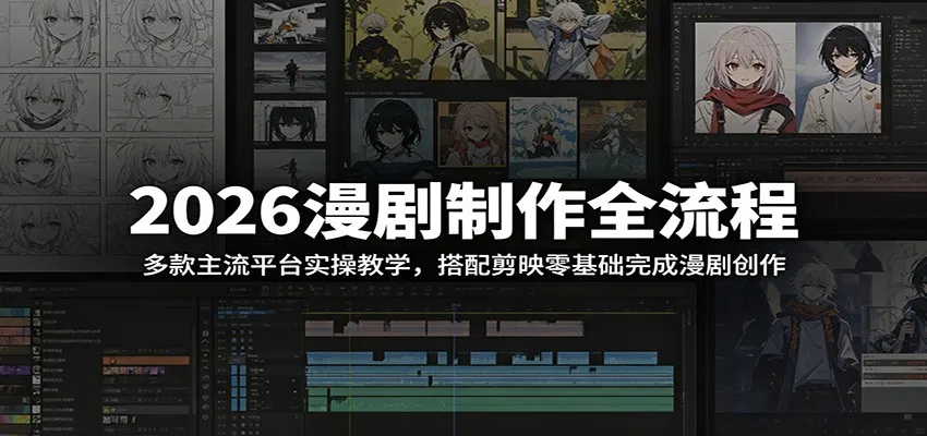 2026漫剧制作全流程：多款主流平台实操教学，搭配剪映零基础完成漫剧创作-小洋博客-新起点