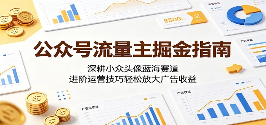 公众号流量主掘金指南：深耕小众头像蓝海赛道，进阶运营技巧轻松放大广告收益-小洋博客-新起点