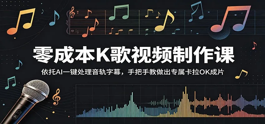 零成本K歌视频制作课：依托AI一键处理音轨字幕，手把手教做出专属卡拉OK成片-小洋博客-新起点