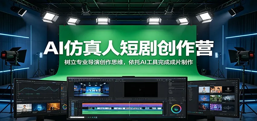 AI仿真人短剧创作营：树立专业导演创作思维，依托AI工具完成成片制作-小洋博客-新起点