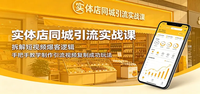 实体店同城引流实战课：拆解短视频爆客逻辑，手把手教学制作引流视频复制成功玩法-小洋博客-新起点