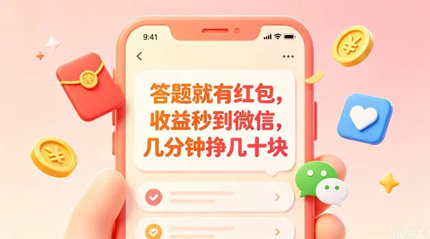 答题就有红包，收益秒到微信，几分钟挣几十块，学生党上班族宝妈都可以玩【揭秘】-小洋博客-新起点