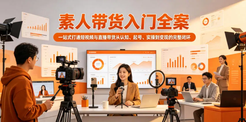 素人带货入门全案，一站式打通短视频与直播带货从认知、起号、实操到变现的完整闭环-小洋博客-新起点