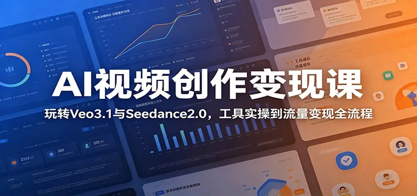 AI视频创作变现课：玩转Veo3.1与Seedance2.0，工具实操到流量变现全流程-小洋博客-新起点