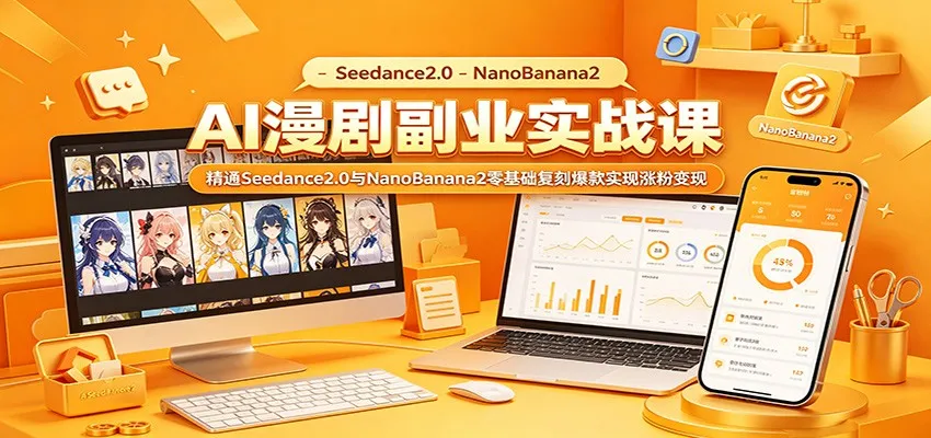 AI漫剧副业实战课：精通Seedance2.0与NanoBanana2零基础复刻爆款实现涨粉变现-小洋博客-新起点