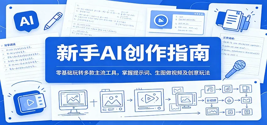 新手AI创作指南：零基础玩转多款主流工具，掌握提示词、生图做视频及创意玩法-小洋博客-新起点