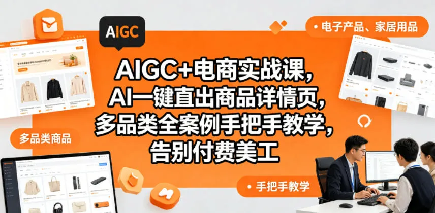 AIGC+电商实战课，AI一键直出商品详情页，多品类全案例手把手教学，告别付费美工(更新)-小洋博客-新起点