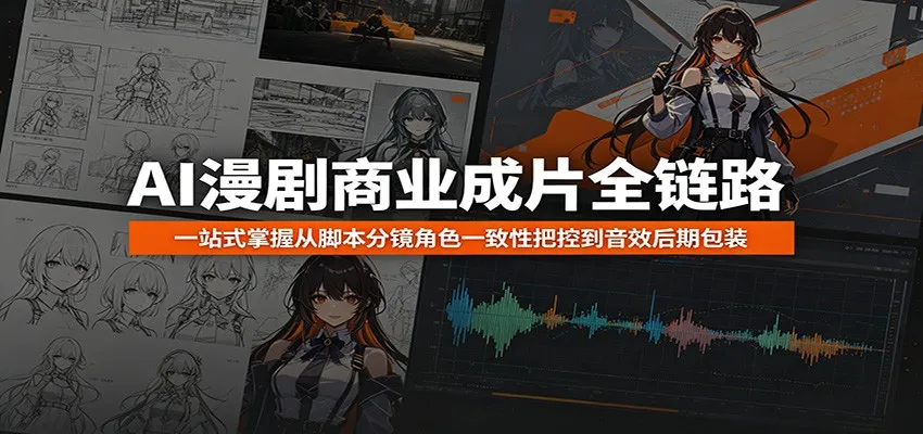 AI漫剧商业成片全链路：一站式掌握从脚本分镜角色一致性把控到音效后期包装-小洋博客-新起点