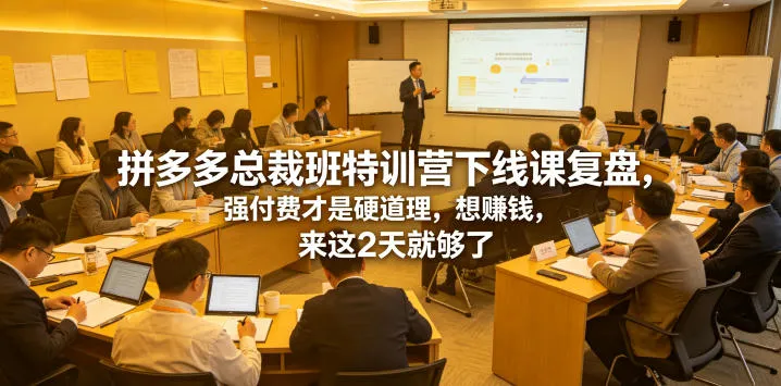 拼多多总裁班特训营下线课复盘,强付费才是硬道理,想賺钱,来这2天就够了-小洋博客-新起点