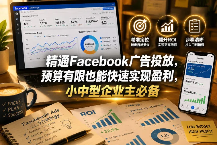精通Facebook广告投放，预算有限也能快速实现盈利，小中型企业主必备【原创双语字幕】-小洋博客-新起点