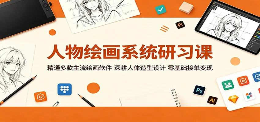 人物绘画系统研习课：精通多款主流绘画软件，深耕人体造型设计，零基础接单变现-小洋博客-新起点