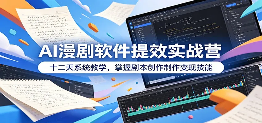 AI漫剧软件提效实战营：十二天系统教学，掌握剧本创作制作变现技能-小洋博客-新起点