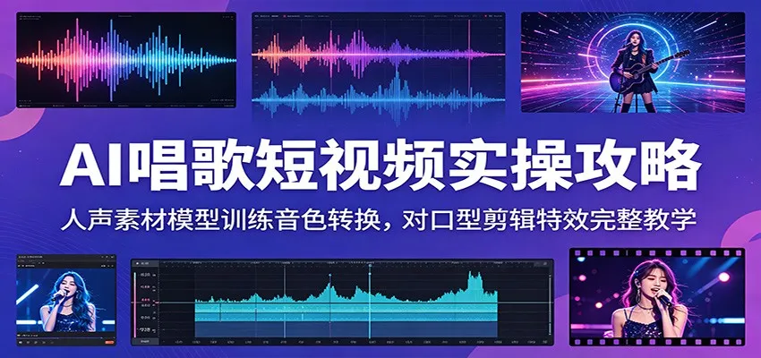 AI唱歌短视频实操攻略：人声素材模型训练音色转换，对口型剪辑特效完整教学-小洋博客-新起点