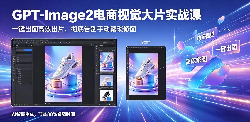 GPT-Image2电商视觉大片实战课，一键出图高效出片，彻底告别手动繁琐修图(更新)-小洋博客-新起点