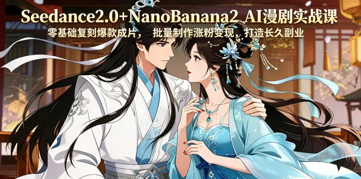 Seedance2.0+NanoBanana2 AI漫剧实战课，零基础复刻爆款成片涨粉变现，打造长久副业收益-小洋博客-新起点