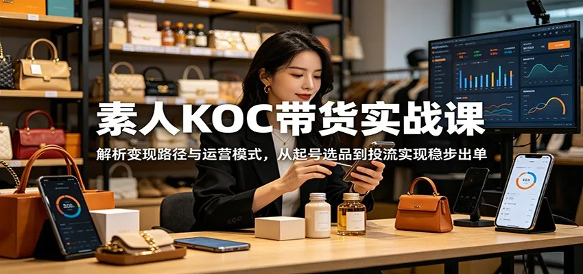 素人KOC带货实战课：解析变现路径与运营模式，从起号选品到投流实现稳步出单-小洋博客-新起点