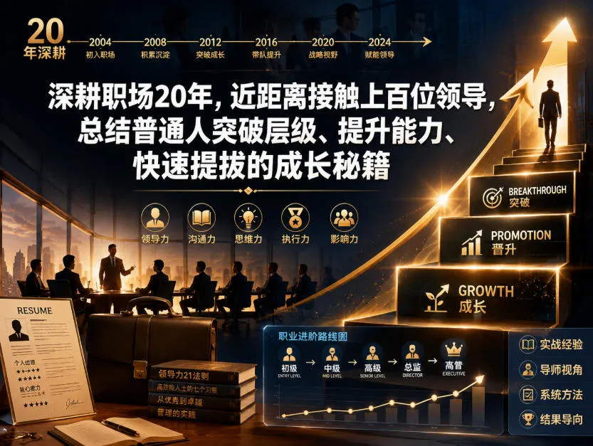 付费文章：深耕职场20年，近距离接触上百位领导，总结普通人突破层级、提升能力、快速提拔的成长秘籍(全网独家干货)-小洋博客-新起点