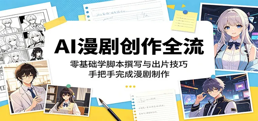 AI漫剧创作全流程：零基础学脚本撰写与出片技巧，手把手完成漫剧制作-小洋博客-新起点
