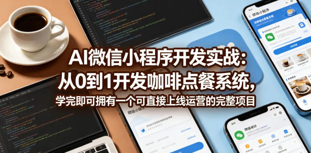 AI微信小程序开发实战：从0到1开发咖啡点餐系统，学完即可拥有一个可直接上线运营的完整项目-小洋博客-新起点