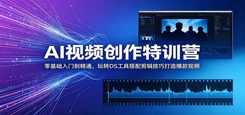 AI视频创作特训营：零基础入门到精通，玩转DS工具搭配剪辑技巧打造爆款视频-小洋博客-新起点