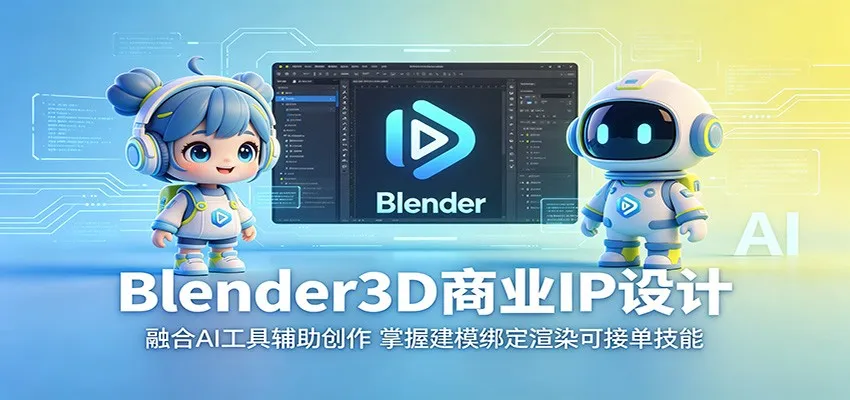 Blender3D商业IP设计：融合AI工具辅助创作，掌握建模绑定渲染可接单技能-小洋博客-新起点